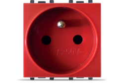 Prise 2P+T  16A – 250VAC protégée polarisée rouge